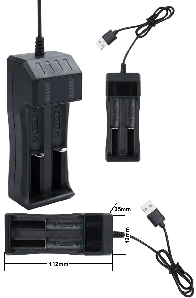 Cargador sobremesa 2x14500-18650